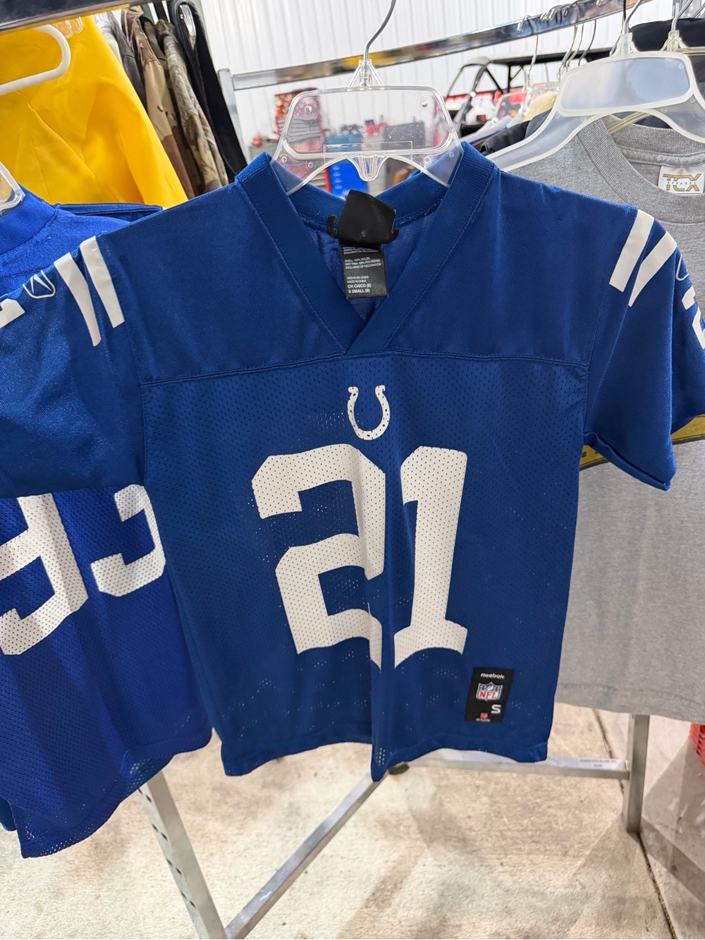 Lot of 4 vintage-era Indianapolis Colts Reebok youth football jerseys featuring